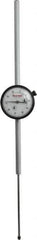 Starrett - 4" Range, 0-100 Dial Reading, 0.001" Graduation Dial Drop Indicator - 2-1/4" Dial, 0.1" Range per Revolution, Revolution Counter - Industrial Tool & Supply