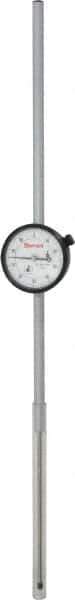 Starrett - 5" Range, 0-100 Dial Reading, 0.001" Graduation Dial Drop Indicator - 2-1/4" Dial, 0.1" Range per Revolution, Revolution Counter - Industrial Tool & Supply