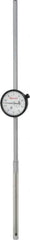 Starrett - 5" Range, 0-100 Dial Reading, 0.001" Graduation Dial Drop Indicator - 2-1/4" Dial, 0.1" Range per Revolution, Revolution Counter - Industrial Tool & Supply