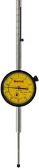 Starrett - 50mm Range, 0-100 Dial Reading, 0.01mm Graduation Dial Drop Indicator - 2-1/4" Dial, 0.0394" Range per Revolution, Revolution Counter - Industrial Tool & Supply