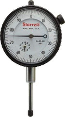 Starrett - 1" Range, 0-100 Dial Reading, 0.001" Graduation Dial Drop Indicator - 2-1/4" Dial, 0.1" Range per Revolution - Industrial Tool & Supply