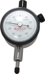 Starrett - 1/4" Range, 0-50-0 Dial Reading, 0.001" Graduation Dial Drop Indicator - 1-11/16" Dial, 0.1" Range per Revolution, Revolution Counter - Industrial Tool & Supply
