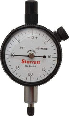 Starrett - 0.1" Range, 0-20-0 Dial Reading, 0.001" Graduation Dial Drop Indicator - 1-11/16" Dial, 0.04" Range per Revolution, Revolution Counter - Industrial Tool & Supply