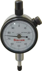 Starrett - 1/4" Range, 0-100 Dial Reading, 0.001" Graduation Dial Drop Indicator - 1-11/16" Dial, 0.1" Range per Revolution, Revolution Counter - Industrial Tool & Supply