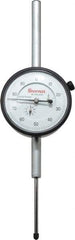 Starrett - 2" Range, 0-100 Dial Reading, 0.001" Graduation Dial Drop Indicator - 2-3/4" Dial, 0.1" Range per Revolution - Industrial Tool & Supply