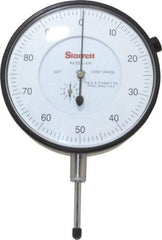 Starrett - 1" Range, 0-100 Dial Reading, 0.001" Graduation Dial Drop Indicator - 3-5/8" Dial, 0.1" Range per Revolution - Industrial Tool & Supply
