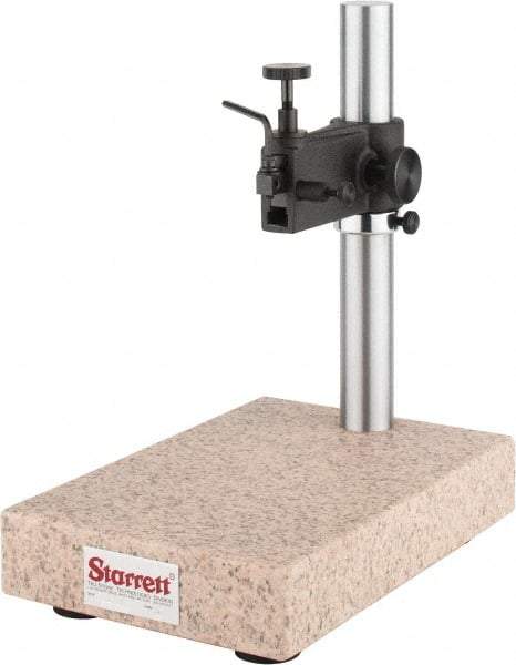 Starrett - Granite (Base), Rectangular Base, Comparator Gage Stand - 14" High, 12" Base Length x 8" Base Width x 2" Base Height, Includes Holder - Industrial Tool & Supply