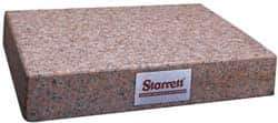 Starrett - 12" Long x 12" Wide x 4" Thick, Granite Inspection Surface Plate - B Toolroom Grade, 0.0002" Unilateral Tolerance, Includes NIST Traceability Certificate - Industrial Tool & Supply