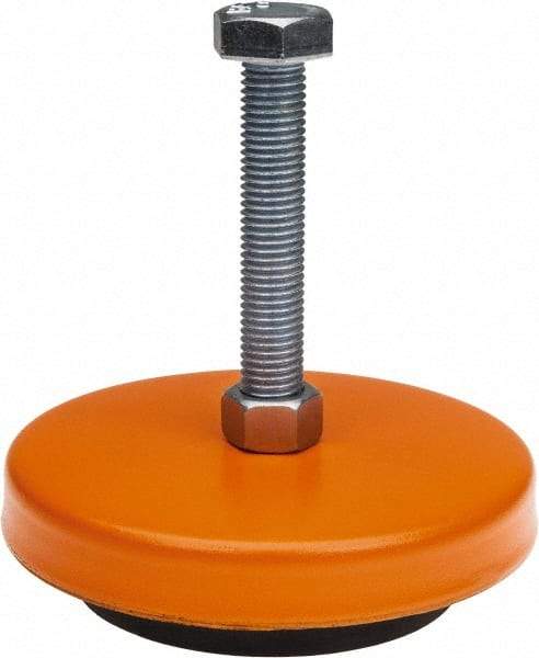 Mason Ind. - 3/4-10 Bolt Thread, 6-1/4" Wide x 1-3/4" High Standard Deflection Stud Mount Leveling Pad & Mount - 4,000 Max Lb Capacity, 6-1/4" Base Diam - Industrial Tool & Supply