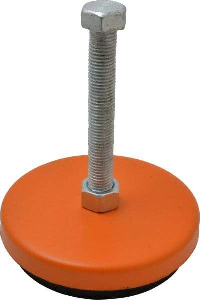 Mason Ind. - 1-8 Bolt Thread, 8" Wide x 2" High Standard Deflection Stud Mount Leveling Pad & Mount - 12,000 Max Lb Capacity, 8" Base Diam - Industrial Tool & Supply