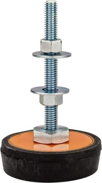 Mason Ind. - 1/2-13 Bolt Thread, 3.38" Wide Standard Deflection Stud Mount Leveling Pad & Mount - 1,000 Max Lb Capacity, 3-3/8" Base Diam - Industrial Tool & Supply