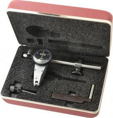 Starrett - 7 Piece, 0" to 0.03" Measuring Range, 1-3/8" Dial Diam, 0-15-0 Dial Reading, Black Dial Test Indicator Kit - 5/8" Contact Point Length, 2mm Ball Diam, 0.0005" Dial Graduation - Industrial Tool & Supply