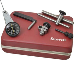 Starrett - 7 Piece, 0" to 0.06" Measuring Range, 1-3/8" Dial Diam, 0-30-0 Dial Reading, Black Dial Test Indicator Kit - 1-5/16" Contact Point Length, 2mm Ball Diam, 0.001" Dial Graduation - Industrial Tool & Supply