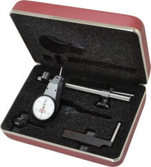 Starrett - 7 Piece, 0" to 0.03" Measuring Range, 1-3/8" Dial Diam, 0-15-0 Dial Reading, White Dial Test Indicator Kit - 5/8" Contact Point Length, 2mm Ball Diam, 0.0005" Dial Graduation - Industrial Tool & Supply