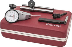 Starrett - 7 Piece, 0" to 0.06" Measuring Range, 1-3/8" Dial Diam, 0-30-0 Dial Reading, White Dial Test Indicator Kit - 1-5/16" Contact Point Length, 2mm Ball Diam, 0.001" Dial Graduation - Industrial Tool & Supply