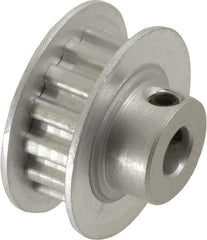 Power Drive - 14 Tooth, 1/4" Inside x 0.871" Outside Diam, Hub & Flange Timing Belt Pulley - 1/4" Belt Width, 0.891" Pitch Diam, 0.438" Face Width, Aluminum - Industrial Tool & Supply