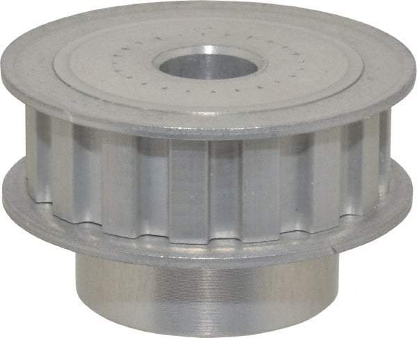 Power Drive - 16 Tooth, 1/2" Inside x 1.88" Outside Diam, Hub & Flange Timing Belt Pulley - 1/2" Belt Width, 1.91" Pitch Diam, 0.719" Face Width, Aluminum - Industrial Tool & Supply