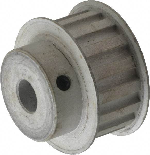 Power Drive - 16 Tooth, 1/2" Inside x 1.88" Outside Diam, Hub & Flange Timing Belt Pulley - 3/4" Belt Width, 1.91" Pitch Diam, 1" Face Width, Aluminum - Industrial Tool & Supply