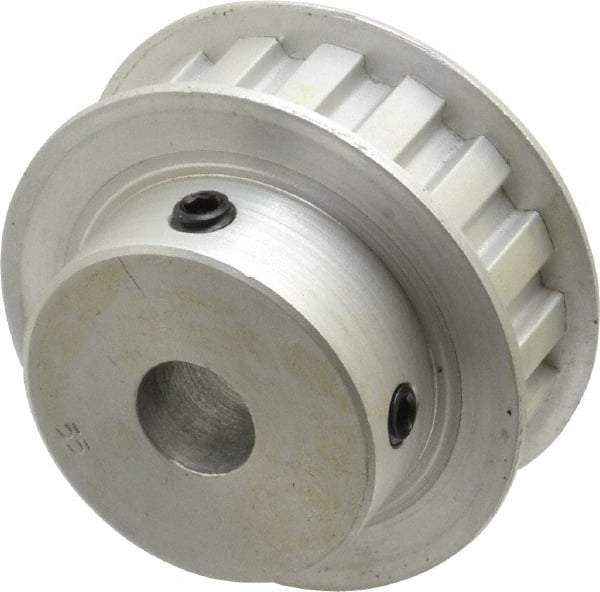 Power Drive - 17 Tooth, 1/2" Inside x 2" Outside Diam, Hub & Flange Timing Belt Pulley - 1/2" Belt Width, 2.029" Pitch Diam, 0.719" Face Width, Aluminum - Industrial Tool & Supply