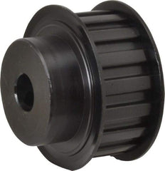 Power Drive - 17 Tooth, 1/2" Inside x 2" Outside Diam, Hub & Flange Timing Belt Pulley - 3/4" Belt Width, 2.029" Pitch Diam, 1" Face Width, Aluminum - Industrial Tool & Supply