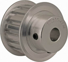 Power Drive - 17 Tooth, 1/2" Inside x 2" Outside Diam, Hub & Flange Timing Belt Pulley - 1" Belt Width, 2.029" Pitch Diam, 1-1/4" Face Width, Aluminum - Industrial Tool & Supply
