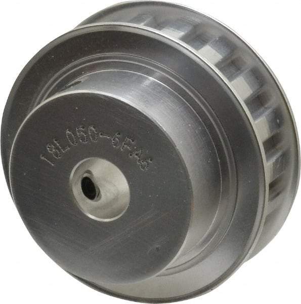 Power Drive - 18 Tooth, 1/2" Inside x 2.119" Outside Diam, Hub & Flange Timing Belt Pulley - 1/2" Belt Width, 2.149" Pitch Diam, 0.719" Face Width, Aluminum - Industrial Tool & Supply