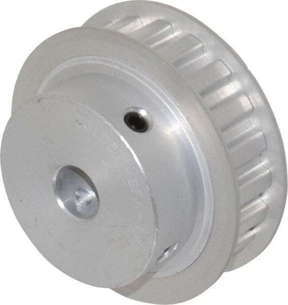 Power Drive - 20 Tooth, 1/2" Inside x 2.357" Outside Diam, Hub & Flange Timing Belt Pulley - 1/2" Belt Width, 2.387" Pitch Diam, 0.719" Face Width, Aluminum - Industrial Tool & Supply