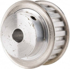 Power Drive - 20 Tooth, 1/2" Inside x 2.357" Outside Diam, Hub & Flange Timing Belt Pulley - 3/4" Belt Width, 2.387" Pitch Diam, 1" Face Width, Aluminum - Industrial Tool & Supply