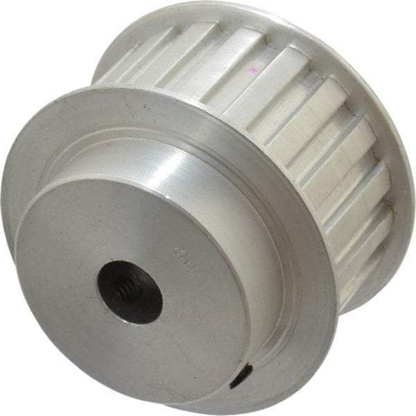 Power Drive - 20 Tooth, 1/2" Inside x 2.357" Outside Diam, Hub & Flange Timing Belt Pulley - 1" Belt Width, 2.387" Pitch Diam, 1-1/4" Face Width, Aluminum - Industrial Tool & Supply