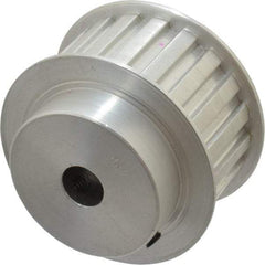 Power Drive - 20 Tooth, 1/2" Inside x 2.357" Outside Diam, Hub & Flange Timing Belt Pulley - 1" Belt Width, 2.387" Pitch Diam, 1-1/4" Face Width, Aluminum - Industrial Tool & Supply
