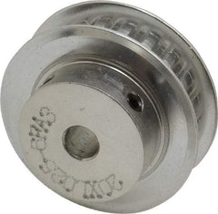 Power Drive - 20 Tooth, 1/4" Inside x 1.253" Outside Diam, Hub & Flange Timing Belt Pulley - 1/4" Belt Width, 1.273" Pitch Diam, 0.438" Face Width, Aluminum - Industrial Tool & Supply