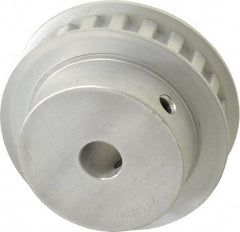 Power Drive - 21 Tooth, 1/2" Inside x 2.477" Outside Diam, Hub & Flange Timing Belt Pulley - 1/2" Belt Width, 2.507" Pitch Diam, 3/4" Face Width, Aluminum - Industrial Tool & Supply