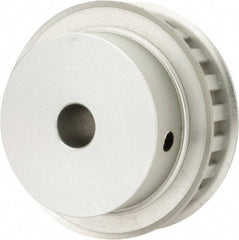 Power Drive - 21 Tooth, 1/2" Inside x 2.477" Outside Diam, Hub & Flange Timing Belt Pulley - 3/4" Belt Width, 2.507" Pitch Diam, 1" Face Width, Aluminum - Industrial Tool & Supply