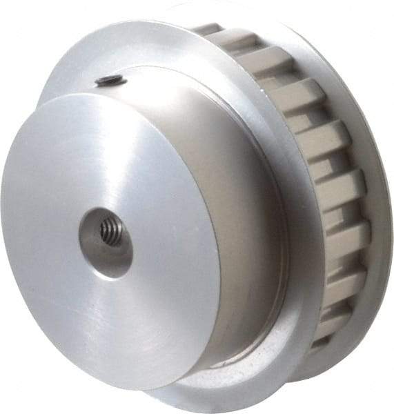 Power Drive - 22 Tooth, 1/2" Inside x 2.596" Outside Diam, Hub & Flange Timing Belt Pulley - 1/2" Belt Width, 2.626" Pitch Diam, 3/4" Face Width, Aluminum - Industrial Tool & Supply