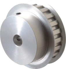 Power Drive - 22 Tooth, 1/2" Inside x 2.596" Outside Diam, Hub & Flange Timing Belt Pulley - 1/2" Belt Width, 2.626" Pitch Diam, 3/4" Face Width, Aluminum - Industrial Tool & Supply