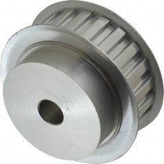 Power Drive - 22 Tooth, 1/2" Inside x 2.596" Outside Diam, Hub & Flange Timing Belt Pulley - 3/4" Belt Width, 2.626" Pitch Diam, 1" Face Width, Aluminum - Industrial Tool & Supply