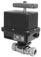 Gemini Valve - 1" Pipe, 1,000 psi WOG Rating Stainless Steel Electric Actuated Ball Valve - Reinforced PTFE Seal, Standard Port - Industrial Tool & Supply