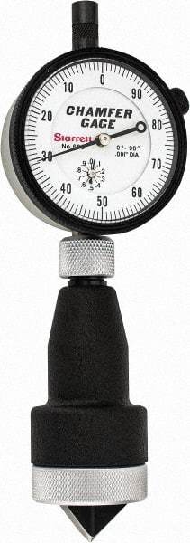 Starrett - 0 to 1", 0 to 90° Included Angle, Internal Chamfer Gage - White Hardened Tool Steel (Plunger), 3 Blade Plunger - Industrial Tool & Supply