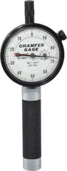 Starrett - 0 to 3/8", 90 to 127° Included Angle, Internal Chamfer Gage - White Hardened Tool Steel (Plunger), 3 Blade Plunger - Industrial Tool & Supply