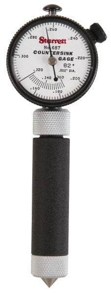Starrett - 0.16 to 0.36" 82° Countersink Gage - White Dial Face - Industrial Tool & Supply