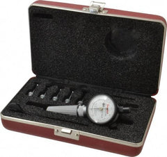 Starrett - 7 Anvil, 0.107 to 0.266" Dial Bore Gage Set - 0.0001" Graduation, 13/16" Gage Depth - Industrial Tool & Supply