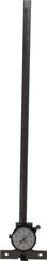 Starrett - 0 to 12 Inch Range, Stainless Steel, White Dial Depth Gage - 0.001 Inch Graduation, 0.001 Inch Accuracy, 2-3/4 Inch Base Measuring Length - Industrial Tool & Supply