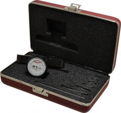 Starrett - 0 to 8.6 Inch Range, Steel, White Dial Depth Gage - 0.001 Inch Graduation, 4 Inch Base Measuring Length - Industrial Tool & Supply