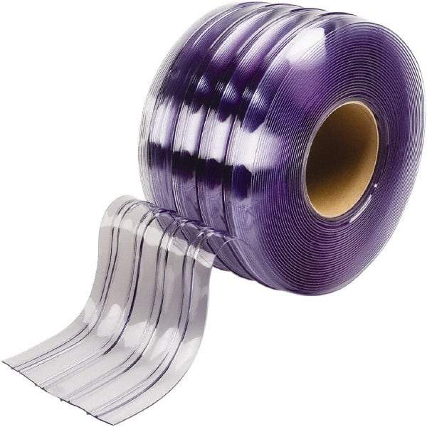 TMI, LLC - Clear Ribbed Bulk Strip Roll Dock Curtain Strips - 8" Wide x 150' Long x 1/4" Thick, Vinyl - Industrial Tool & Supply