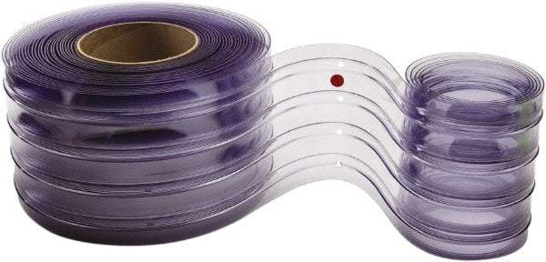TMI, LLC - Clear Ribbed Rip-A-Strip Roll Dock Curtain Strips - 12" Wide x 10' Long x 0.31" Thick, Vinyl - Industrial Tool & Supply