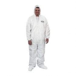 KleenGuard - Size 2XL Film Laminate Chemical Resistant Coveralls - White, Zipper Closure, Open Cuffs, Open Ankles - Industrial Tool & Supply