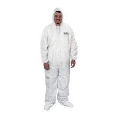 KleenGuard - Size 2XL Film Laminate Chemical Resistant Coveralls - White, Zipper Closure, Open Cuffs, Open Ankles - Industrial Tool & Supply