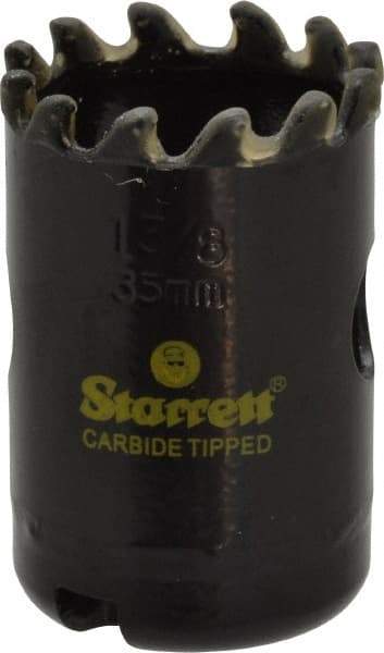 Starrett - 1-3/8" Diam, 1-5/8" Cutting Depth, Hole Saw - Carbide-Tipped Saw, Toothed Edge - Industrial Tool & Supply