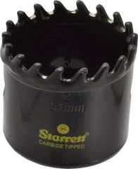 Starrett - 2" Diam, 1-5/8" Cutting Depth, Hole Saw - Carbide-Tipped Saw, Toothed Edge - Industrial Tool & Supply
