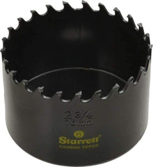 Starrett - 2-3/4" Diam, 1-5/8" Cutting Depth, Hole Saw - Carbide-Tipped Saw, Toothed Edge - Industrial Tool & Supply